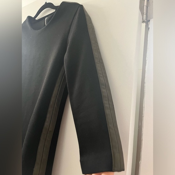 Sandro black dress with leather panels - Picture 2 of 5